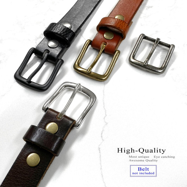 Single Prong Metal Belt Buckle Replacement Buckle Fits 1¼" to 1½" Wide Belt Strap (Antique Silver)