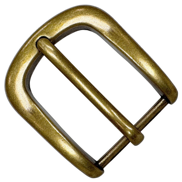 A274 OEB Hand Polished Dress Belt Buckle Fits 1"(25mm) Wide Belt Strap (Antique Gold)