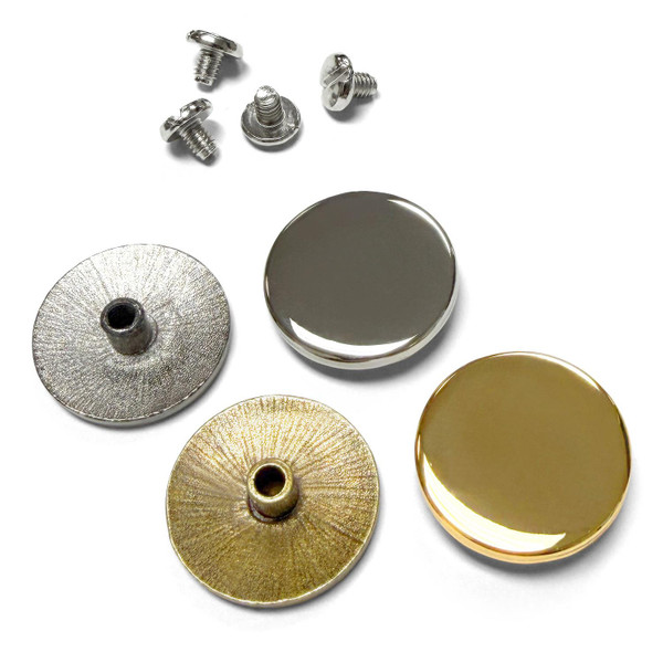 TR2577 NP 1" Nickel Plated Craft Art Tack Smooth Blank Concho Screwback (NP)