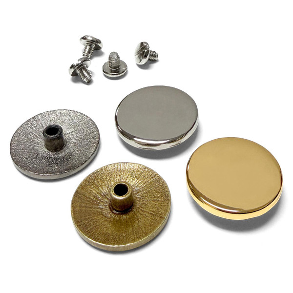 TR2577 GP 1" Gold Plated Craft Art Tack Smooth Blank Concho Screwback (GP)