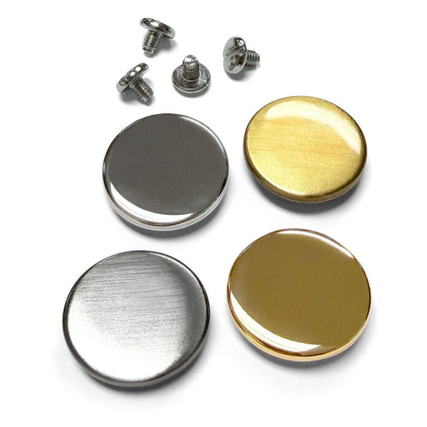 TR2577 NP 1" Nickel Plated Craft Art Tack Smooth Blank Concho Screwback