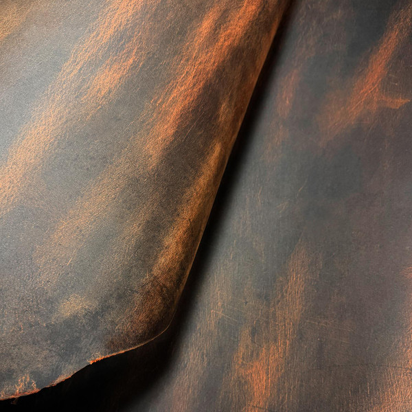 Crazy Horse Leather Hide Vintage Brown Full Grain Leather for Leathercraft