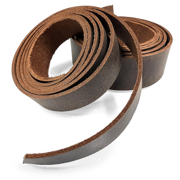 Vintage Brown Crazy Horse Leather Strip 60+ Inch Long 2.5mm Thick, DIY Leather Craft Strap Multiple Widths