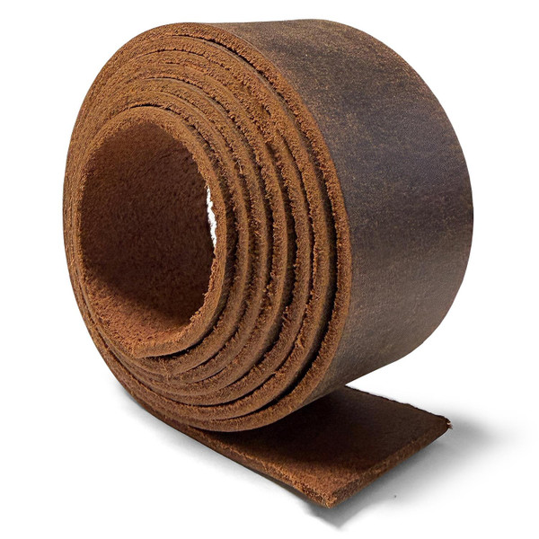 Vintage Brown Crazy Horse Leather Strip 60+ Inch Long 2.5mm Thick, DIY Leather Craft Strap Multiple Widths