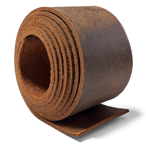 Vintage Brown Crazy Horse Leather Strip 60+ Inch Long 2.5mm Thick, DIY Leather Craft Strap Multiple Widths
