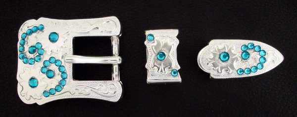540106 Western Rhinestone Buckle Set,  Fits 3/4" Wide Belt