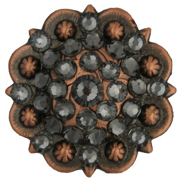 Black Diamond Rhinestone Crystal Copper Berry concho