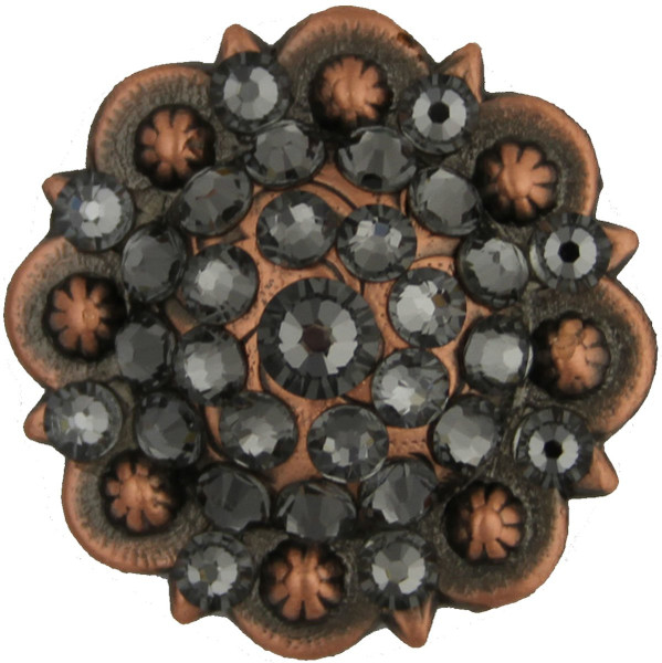 Black Diamond Rhinestone Crystal Copper Berry concho