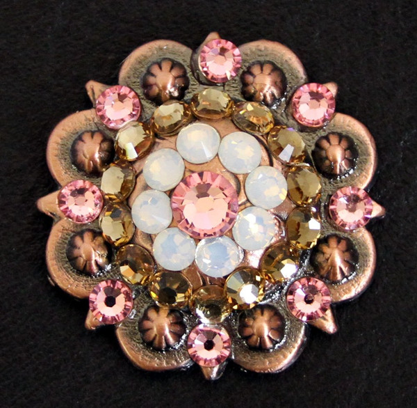 Lt.Rose White Opal Lt.Colorado Topaz Rhinestone Berry Concho