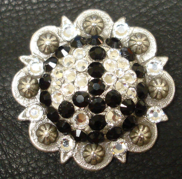 JET-CRYSTAL-D Peace Sign Rhinestone Concho