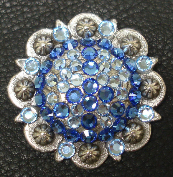 SAPPHIRE-LT-SAPPHIRE Peace Sign Rhinestone Concho