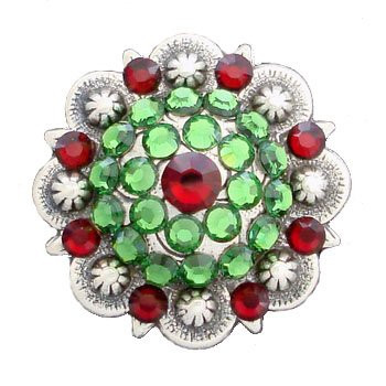 Siam and Fern Green Rhinestone Concho