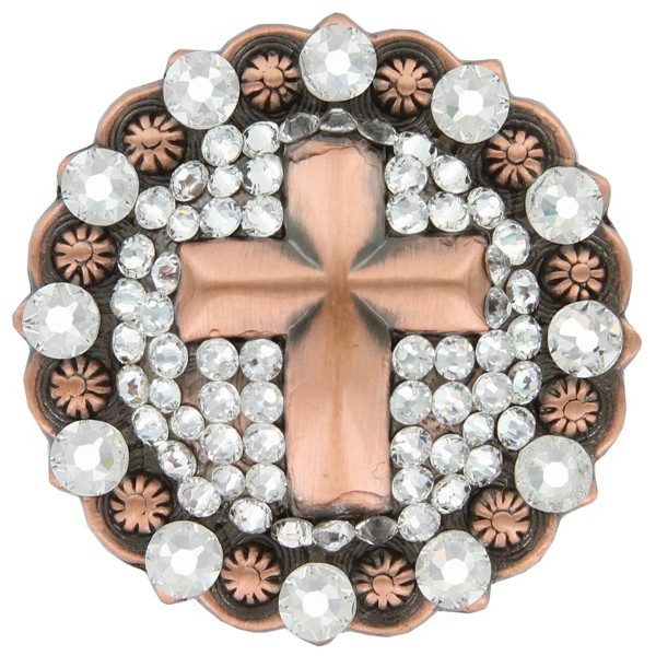 Crystal Rhinestone Crystal Cross Berry Concho