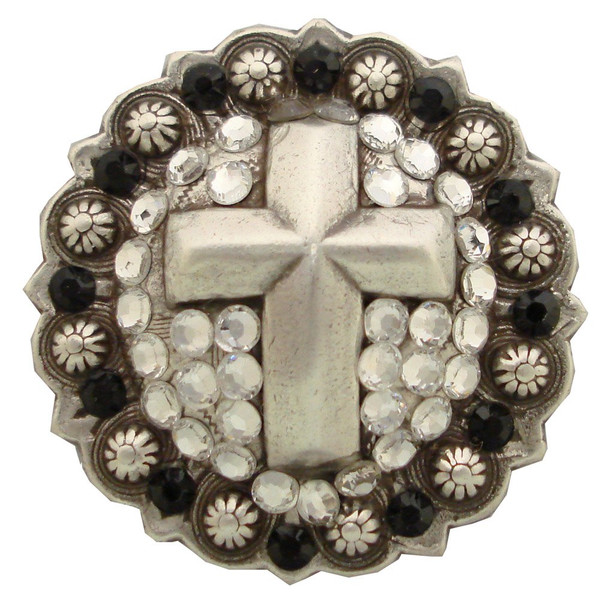 CRYSTAL JET Rhinestone Crystal Cross Berry Concho