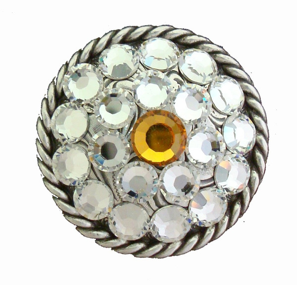 Crystal Topaz - Rhinestone Crystal Rope Edge Concho