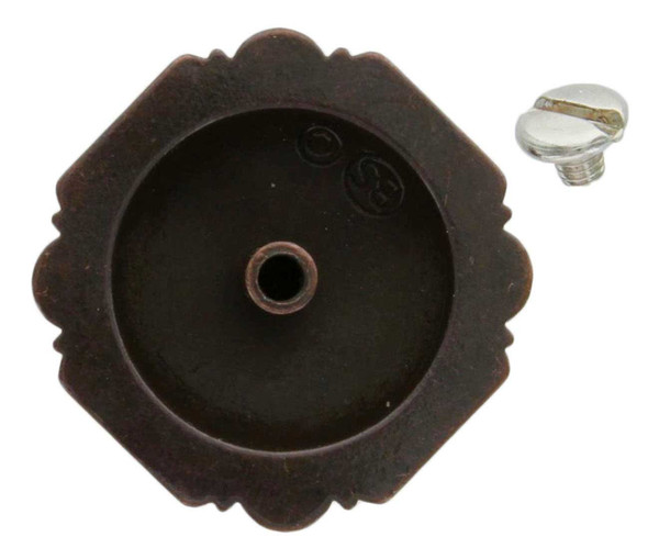 Sun Copper Engraved Windrose Rounded Square Rhinestone Concho