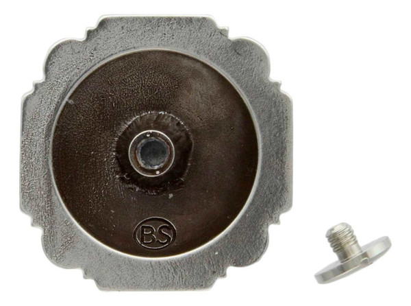 Rose & Hyacinth Antique Silver Engraved Windrose Rounded Square Rhinestone Concho