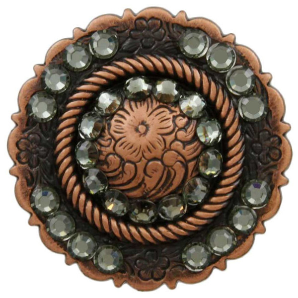 Black Diamond Copper Center Rope Rhinestone Concho