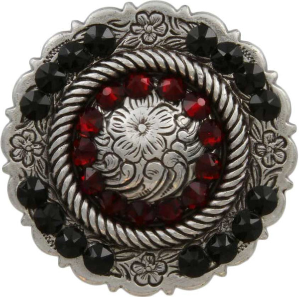 Siam & Jet Antique Silver Center Rope Rhinestone Concho