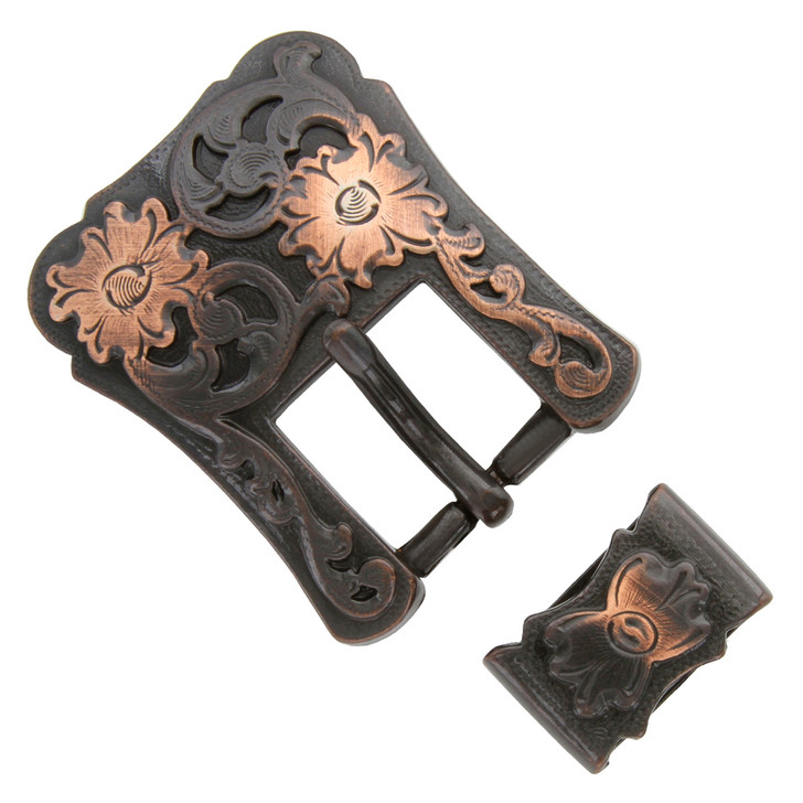 S5401 COP 3/4" (19MM) Copper Western Buckle & Loop Set