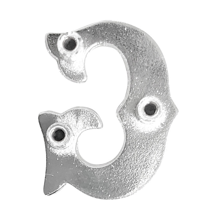 LL3297 SP 3/4" Bright Silver Letter "G" Shaped Concho