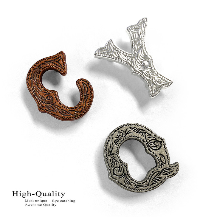 LL3297 SP 3/4" Bright Silver Letter "G" Shaped Concho