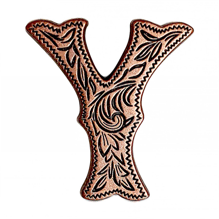 LL3297 COP 3/4" Copper Letter "Y" Shaped Concho