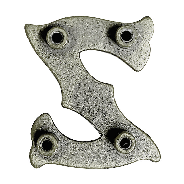 LL3297 OS 3/4" Antique Silver Letter "Z" Shaped Concho