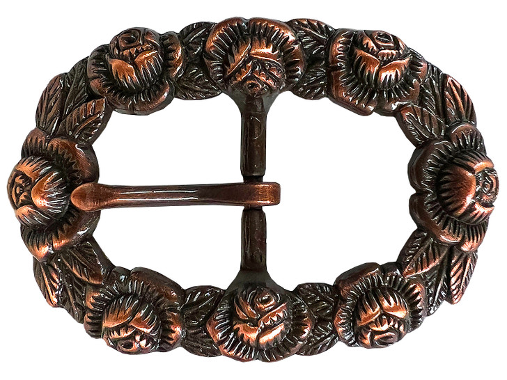 AC2545 SVCRB Bridle Headstall Center Bar Buckle Fits 3/4"(19mm) Strap (Antique Copper)