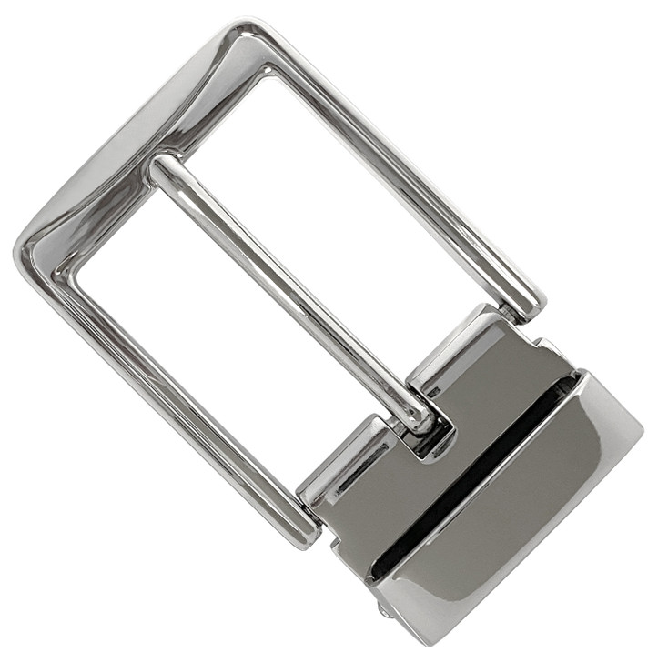 A530 NP Hand Polished Clamp Belt Buckle Fits 1-3/8"(35mm) Wide Belt Strap (Nickel Plated)