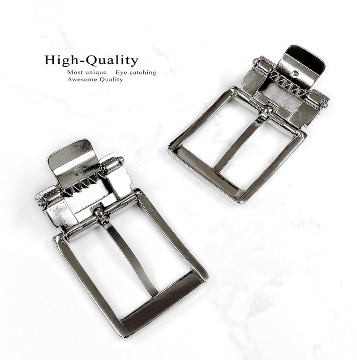 A530 NP Hand Polished Clamp Belt Buckle Fits 1-3/8"(35mm) Wide Belt Strap (Nickel Plated)