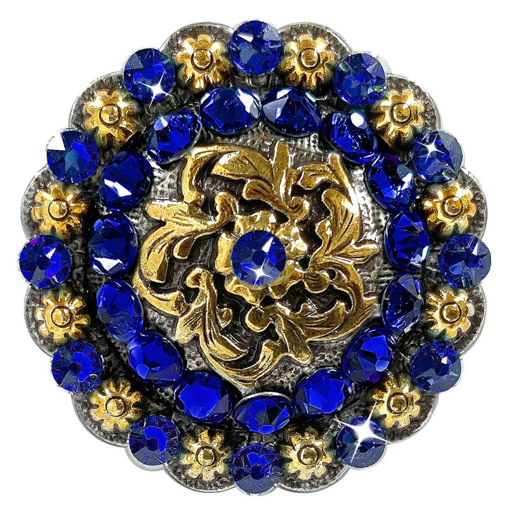 Capri Blue Coloma Antique Gold Rhinestone Crystal Concho