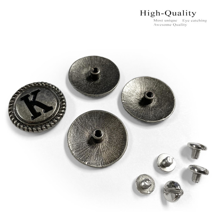 TR2575 ANR 1-1/8" Antique Silver Letter Initial Alphabet Conchos Screw Back Concho (Antique, O)