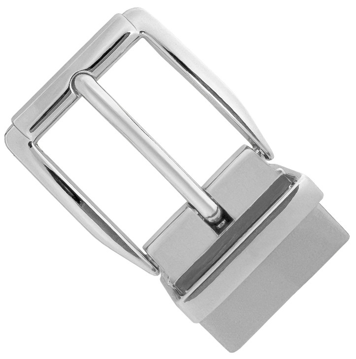 4010R-NP Simple Classic Polished Reversible Belt Buckle Clamp Style Fits 1-1/8"(30mm) wide belt strap