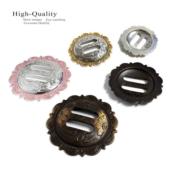 FA4834 SVCRB Engraved Scalloped Swirl Slotted Concho
