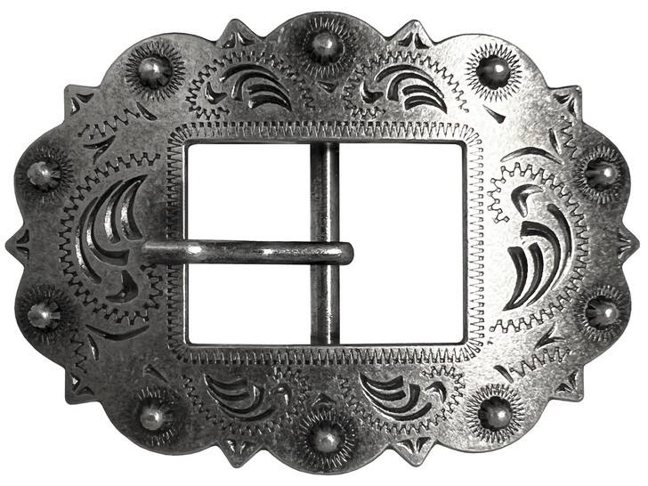 LL2275 OS Bridle Headstall Center Bar Buckle Fits ¾" to 1" Wide Belt Strap (Old Silver)