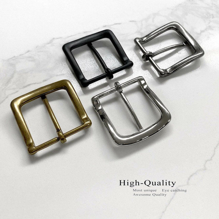 Single Prong Metal Belt Buckle Replacement Buckle Fits 1¼" to 1½" Wide Belt Strap (Black)
