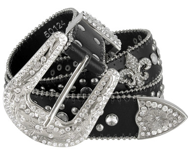 35116 50116 Women's Belts Rhinestone Belt Fashion Western Cowgirl Bling Studded Design Leather Belt