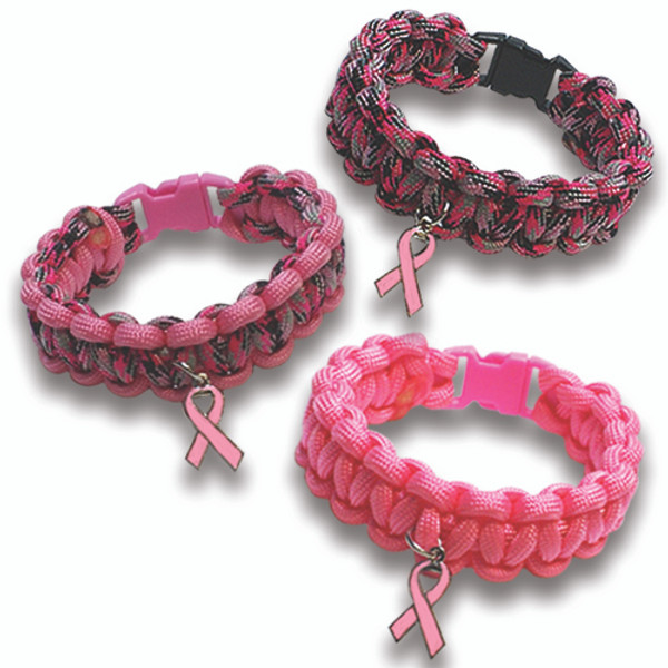 Pink Ribbon Heart Breast Cancer Awareness Wristbands Hope Strength Cou