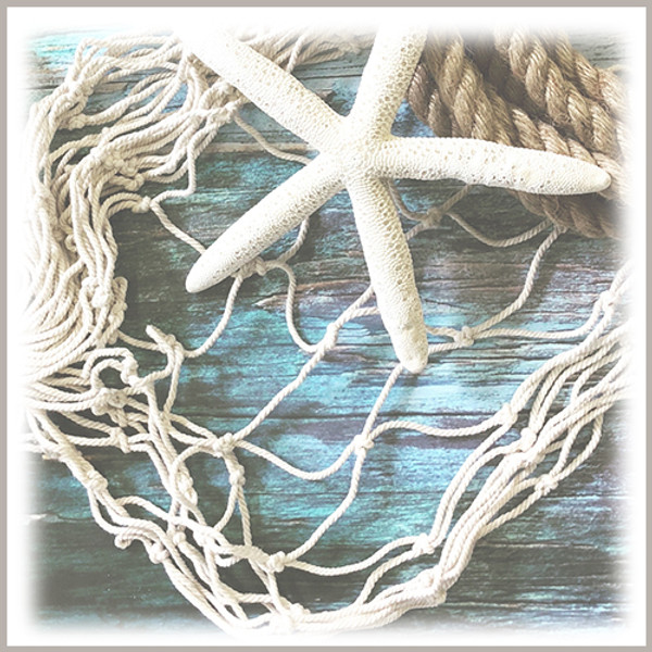 6 x 6 Foot Natural Cotton Fishing Net for wall art and Nautical Home Decor