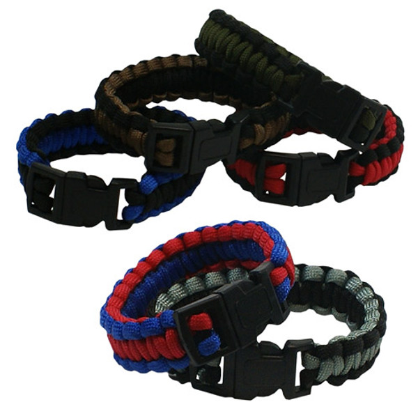 Parachute Cord Bracelet Assortment: Large Two-Toned