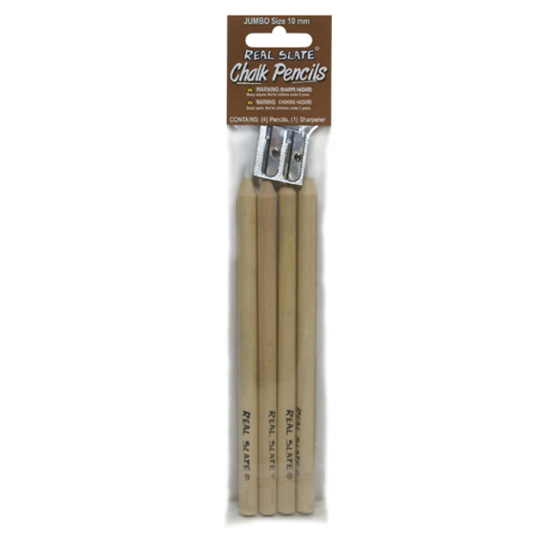 Wooden Chalk Pencil and Sharpener Set