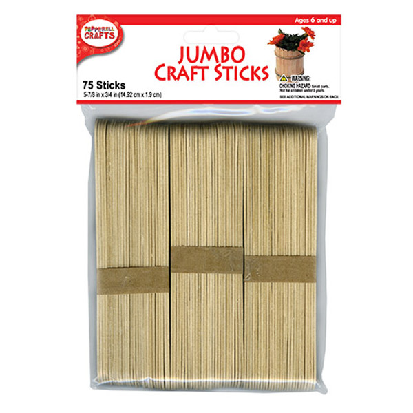 Woodpile Fun, Super Jumbo Wood Sticks, 7 3/4 inches, Natural, 30
