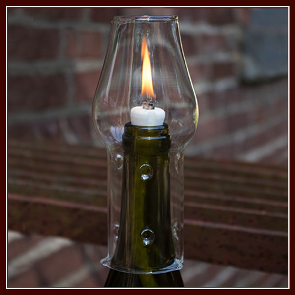 wine bottle oil lamp chimney