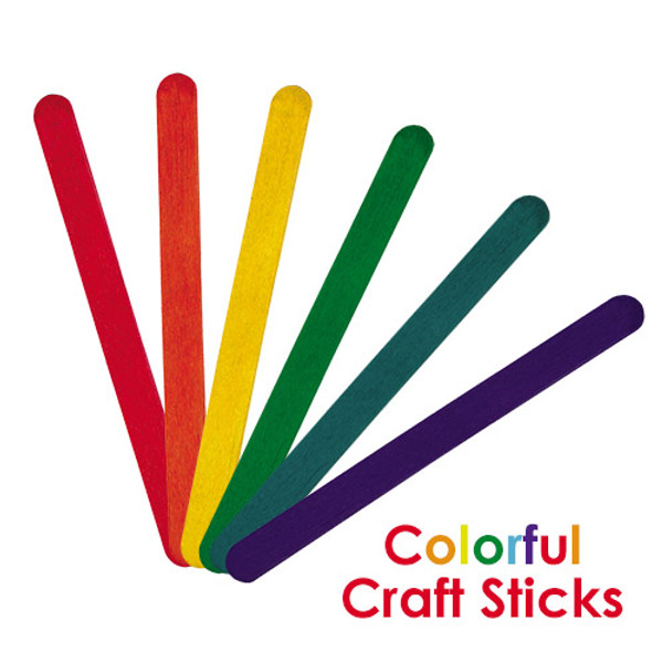 Colorful Wood Popsicle Sticks for Classroom and Everyday Crafting