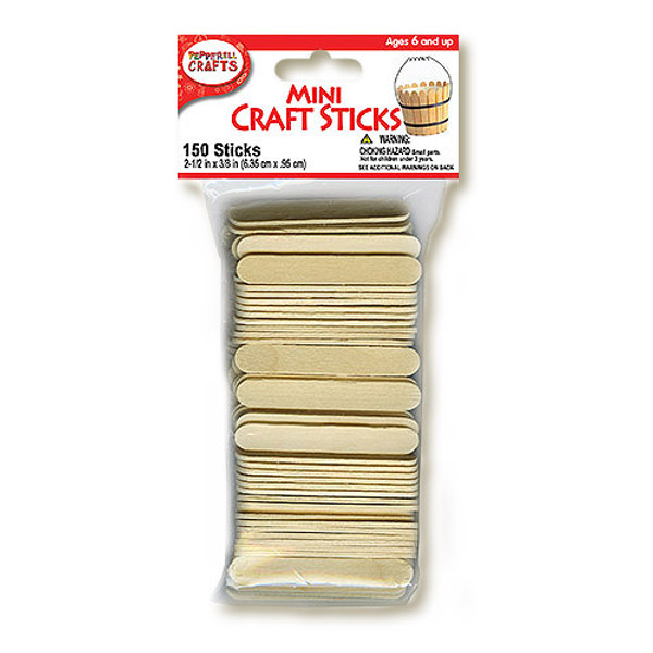 Mini Craft Sticks - 150 Unfinished Small Popsicle Sticks for Hobby & Crafts