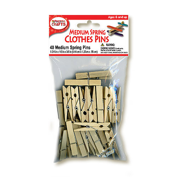 AllTopBargains 130 Wooden 3 1/4 inch Large Clothespins Laundry Spring Wood Clothes Pins Crafts