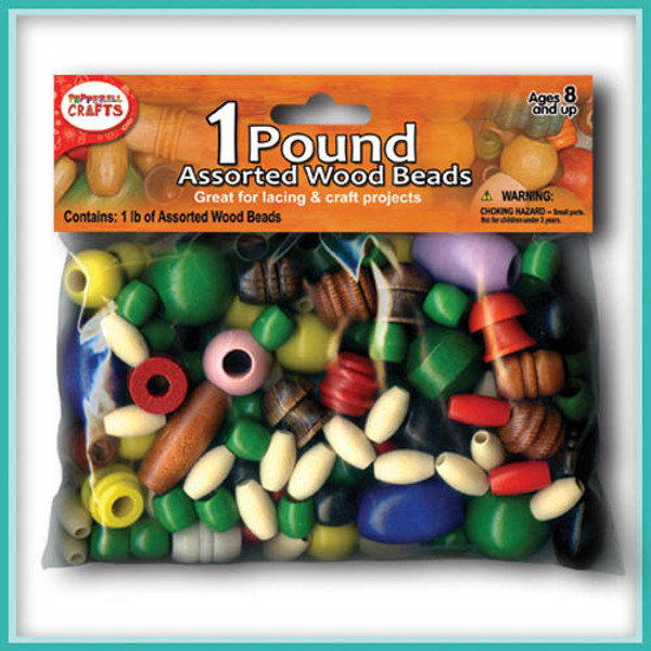 One Pound Wood Beads