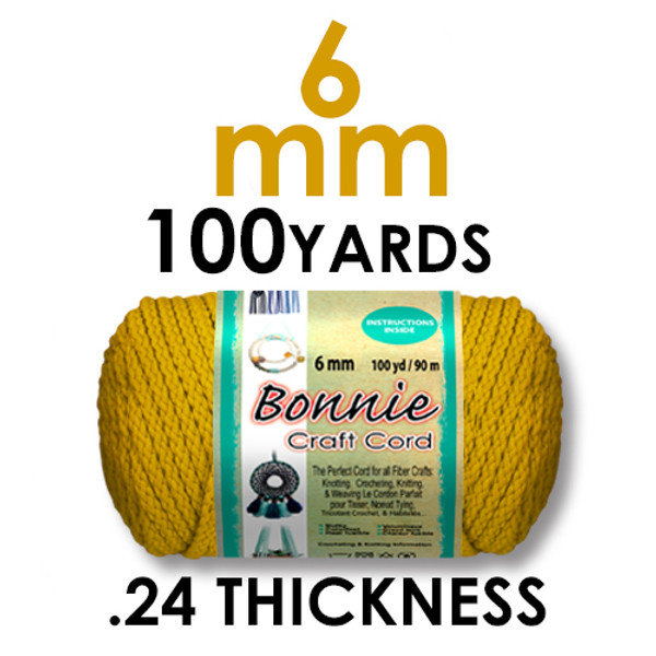 2 Pack Bonnie Macrame Cord - 6mm - 100 yd Lengths - Various Colors
