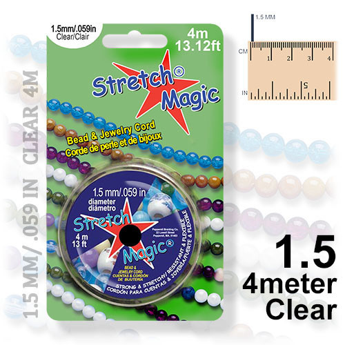 Stretch Magic Pepperell SMJ-3-5 1mm Stretch Magic Bead and Jewelry Cord,  5m, Black